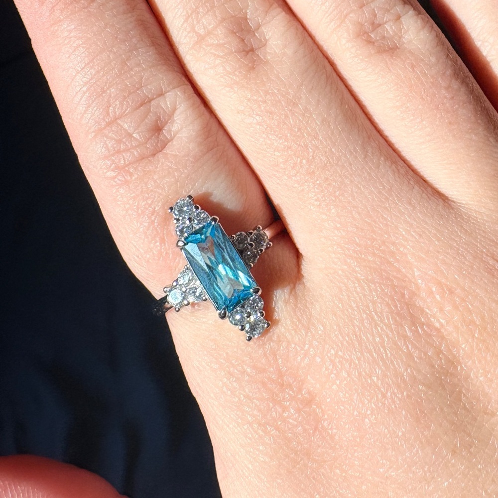 Blue Gemstone Silver Ring
